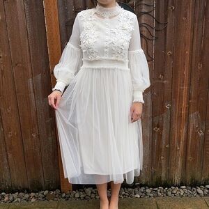 Smoked off white dress